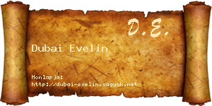 Dubai Evelin névjegykártya